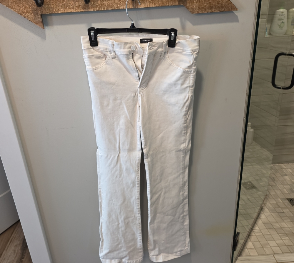Express Women's Straight Leg White Jeans